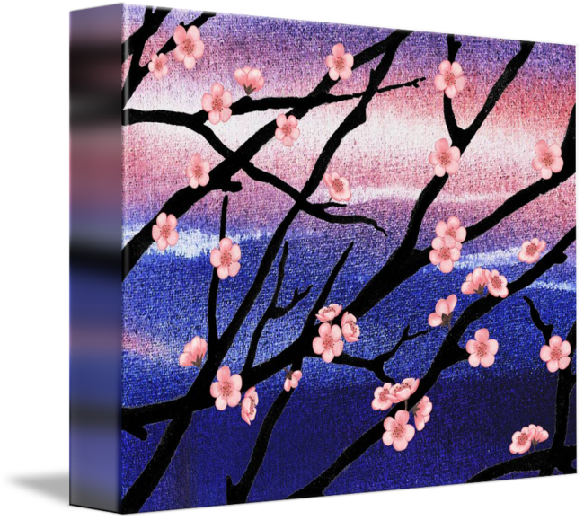 "cherry Blossoms Decorative Painting" By Irina Sztukowski - Cherry Blossom (650x579), Png Download