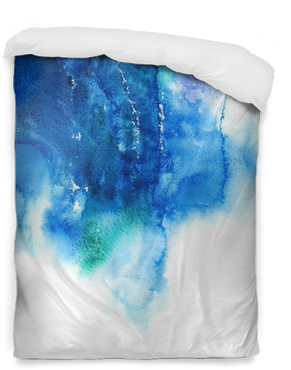 Blue Watercolor Abstract Hand Painted Background Duvet - Watercolor Painting (400x400), Png Download