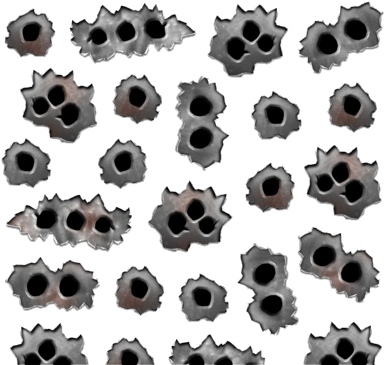 Set Of Bullet Holes Two - Beistle Bullet Holes Peel 'n Place Party Accessory (408x397), Png Download