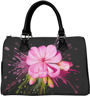 Pink Flower Color Splash, Watercolor Boston Handbag - Dark Sides Of The Moon Pink Floyd Barrel Type Handbag (500x500), Png Download