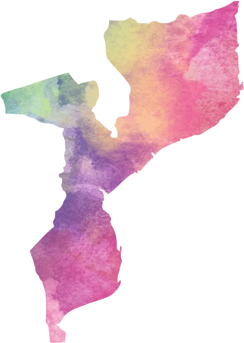 Rainbow Watercolor Silhouette Of Mozambique - Watercolor Paint (553x750), Png Download