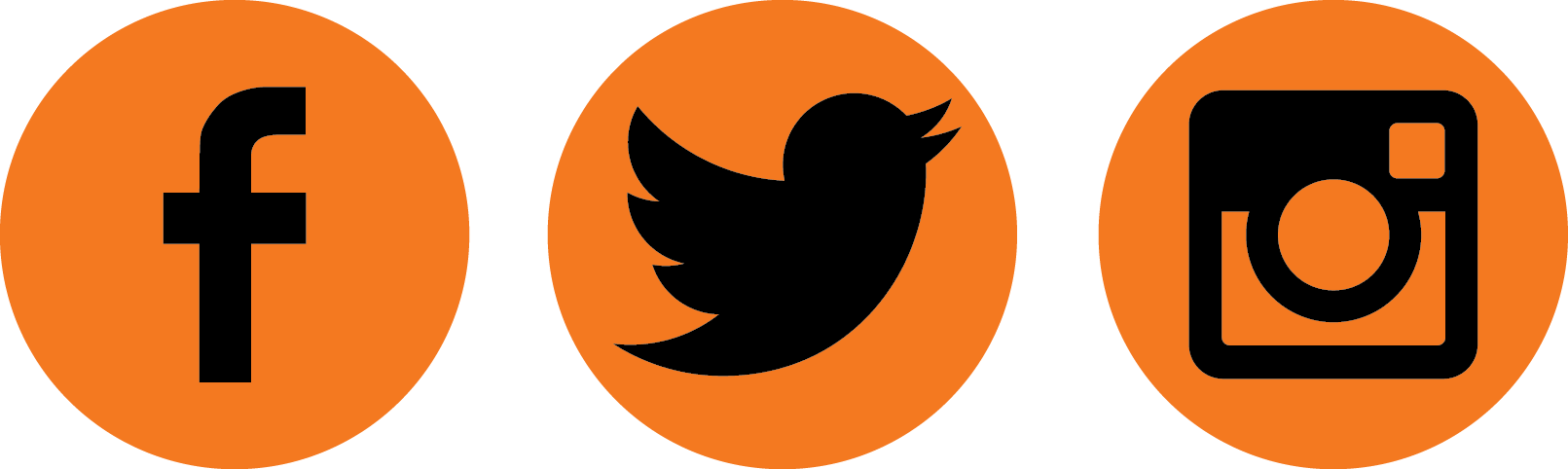Social Media Icons Black And Orange (1611x482), Png Download