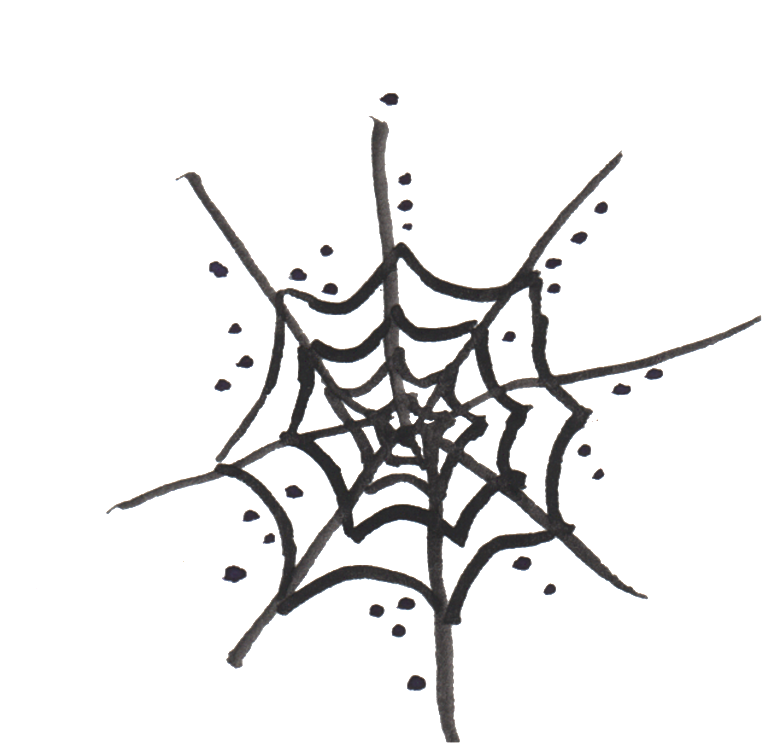 Black And White Spider Web Watercolor Hand Painted - Spider Web (1024x818), Png Download