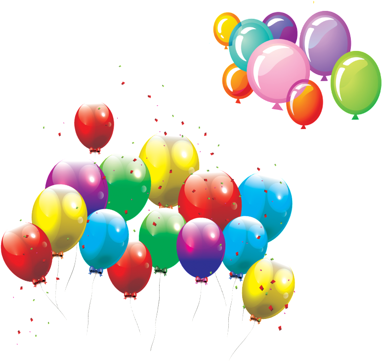 This Graphics Is Cartoon Multicolored Balloons Decorative - Happy Birthday Vector (1024x1218), Png Download