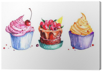 Cream Cakes, Cakes With Berries, Cake With Cherry - Water Color Cake Backgreound (400x400), Png Download