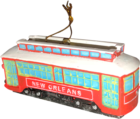 Picture Of New Orleans' Red Riverfront Streetcar Christmas - New Orleans' Red Riverfront Streetcar Christmas Ornament (720x720), Png Download