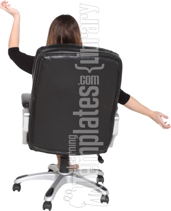 Arms Folded, Rear View, Back, Sitting, Seated, Image - Office Chair (582x720), Png Download