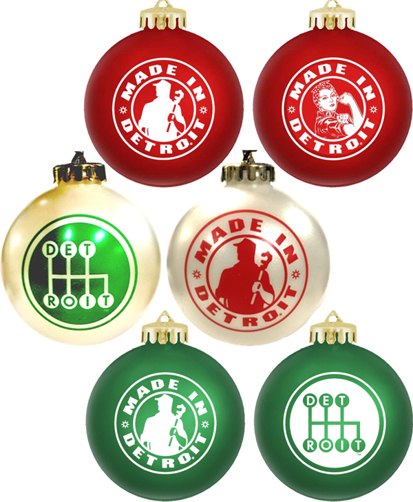 Holiday Bulb Ornaments - Made In Detroit (600x730), Png Download