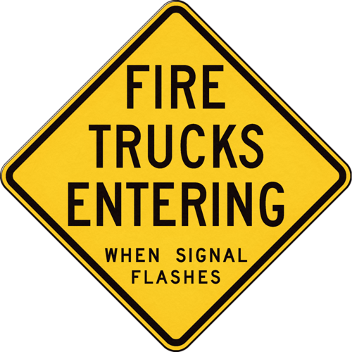 Fire Trucks Entering Sign - Pedestrian Crossing Sign (500x500), Png Download