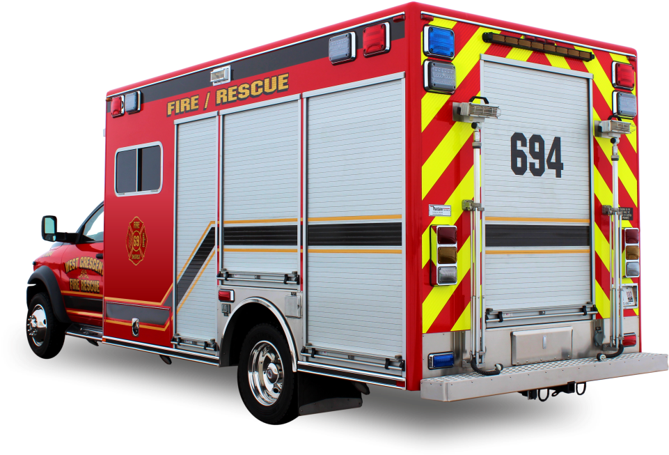 West Crescent Fire District No Background - Medium Duty Walk In Rescue Truck (997x685), Png Download