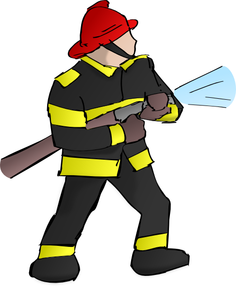 Fire Fighter Clip Art At Clker Com Vector Clip Art - Firefighter Clipart (486x593), Png Download