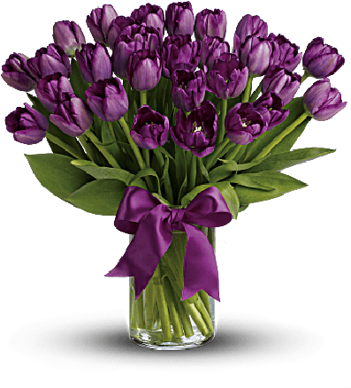 Passionatepurpletulips - Purple Tulips Bouquet (500x500), Png Download