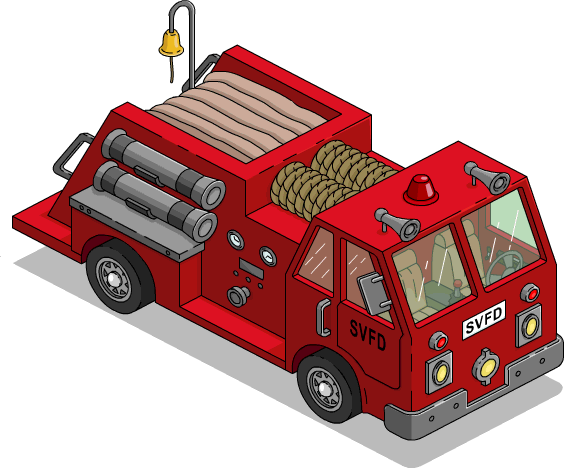 Fire Truck Menu - Simpsons Tapped Out Fire Station (564x468), Png Download