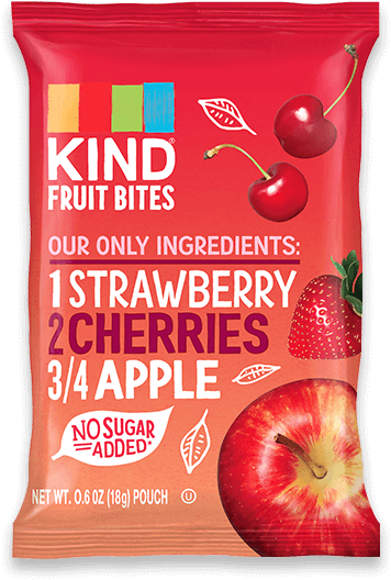 Strawberry Cherry Apple - Kind Fruit Bites (1334x564), Png Download