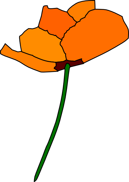 California Outline Clip Art At Clker - California State Flower Clipart (420x592), Png Download