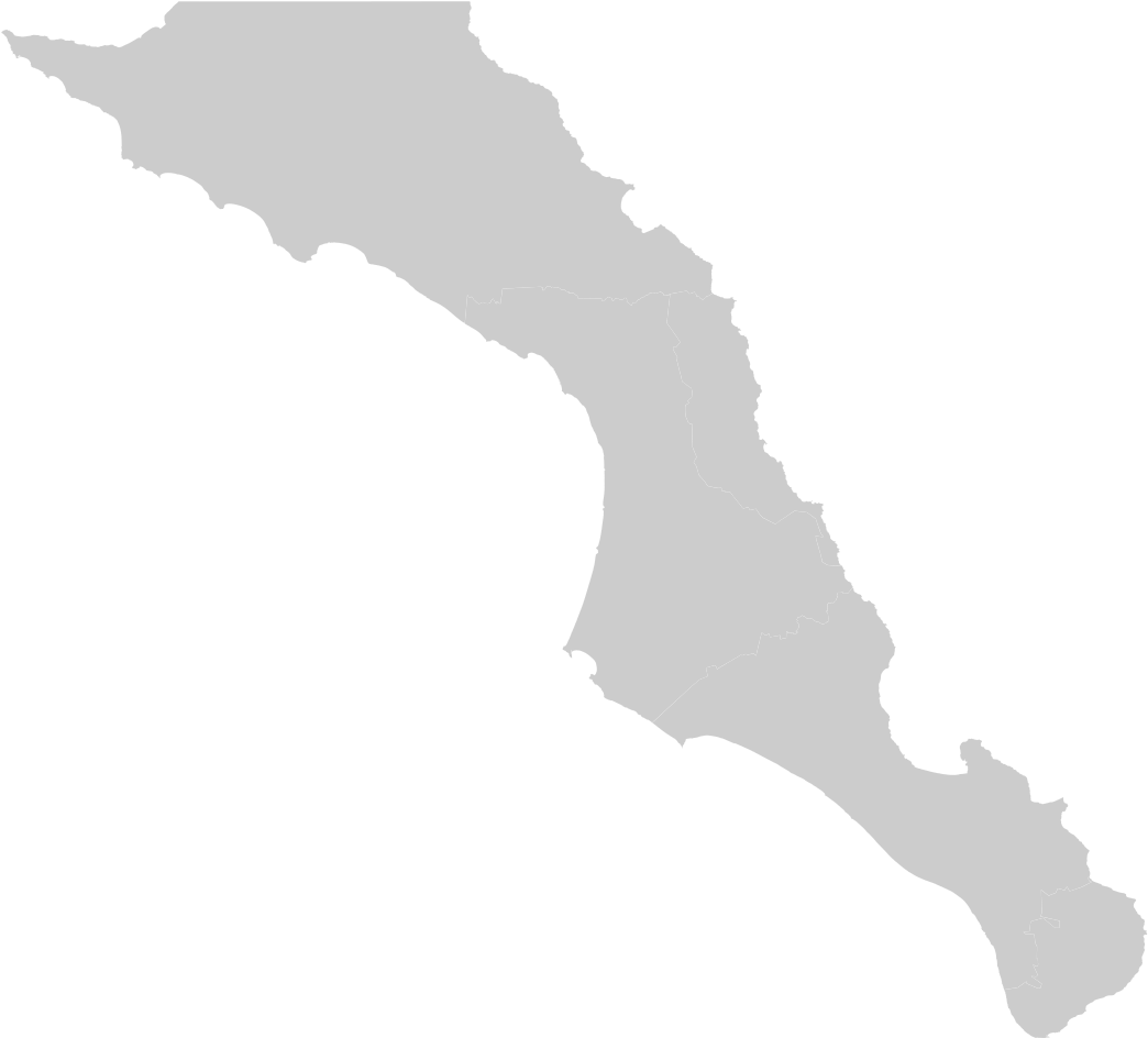 Blank Map Of Baja California Sur - Baja California Sur (1280x989), Png Download