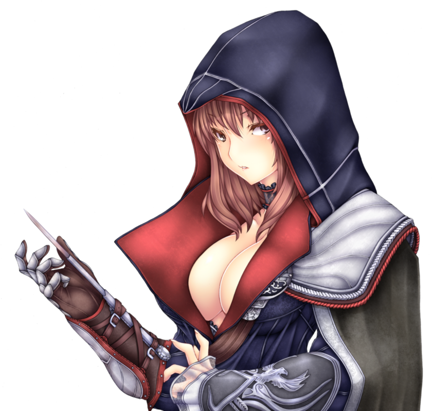 Anime Girl Assassin - Female Assassin Creed Anime (999x799), Png Download