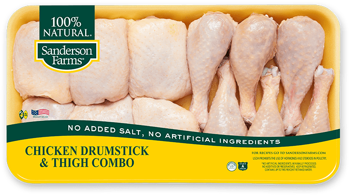 Drumsticks & Thighs Combo - Chicken Meat Pack Sanderson Farm (709x758), Png Download