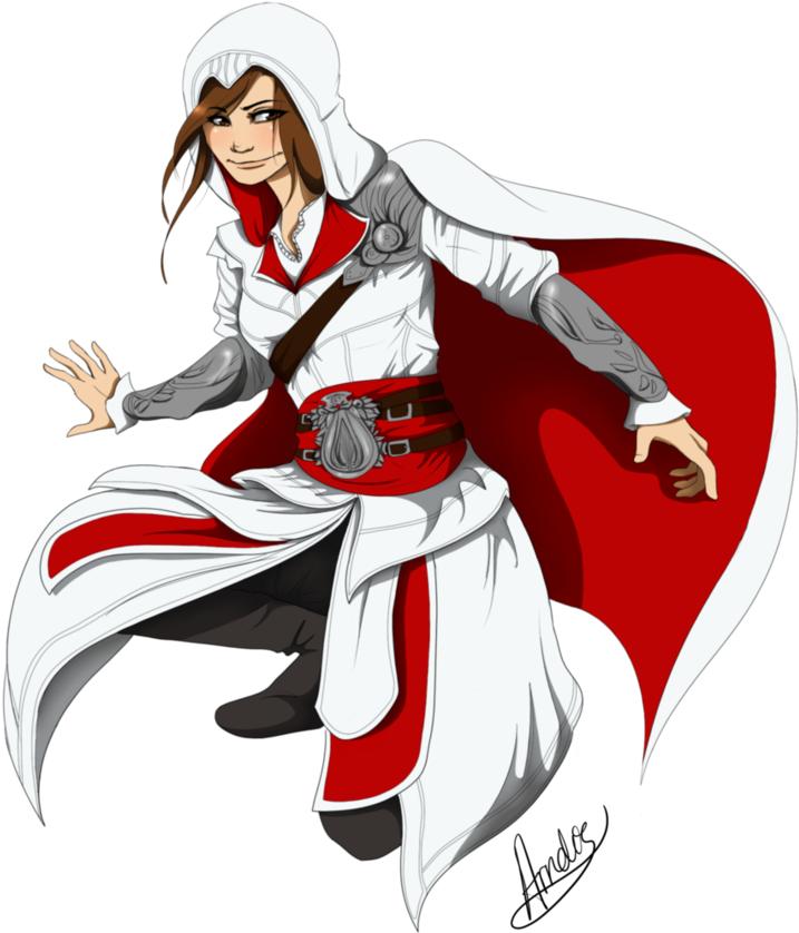 Assassin Girl By Icelandic - Assassins Creed Unity Drawing (758x1053), Png Download