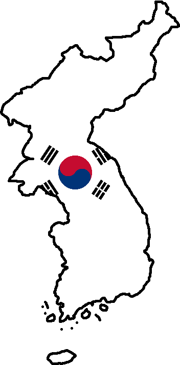 Flag Map Of Korea - Map Of Korea High Resolution (352x711), Png Download