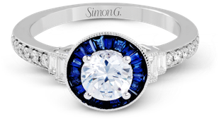 Thin Blue Line Dsz-1029 - Engagement Ring (350x350), Png Download