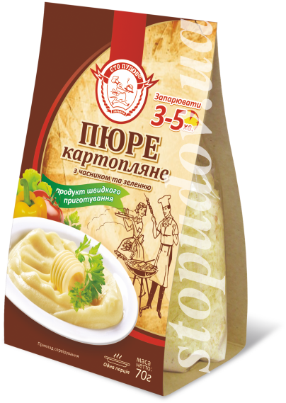 Mashed Potatoes, 70 G - Garlic (404x569), Png Download