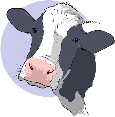 Cow Silhouette Clip Art - Cow Head Clip Art (425x425), Png Download