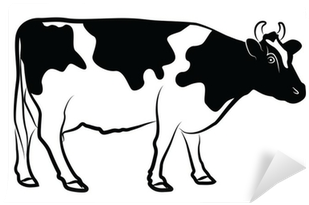 Cow Silhouette Isolated On White Wall Mural • Pixers® - Taurine Cattle (400x400), Png Download