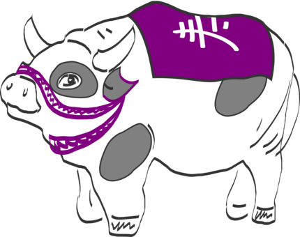 Beef Cattle Dairy Cattle Calf Drawing Computer Icons - Sapi Ungu (430x340), Png Download