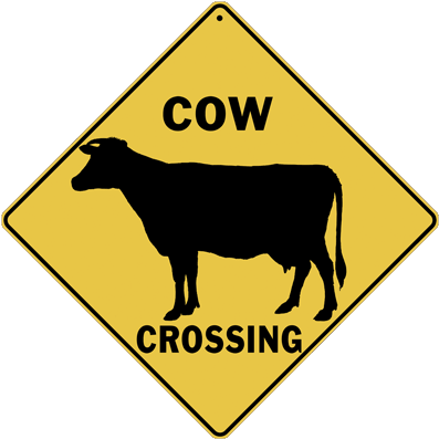 Cow Silhouette Crossing Sign - Australia Animal Warning Signs (420x420), Png Download