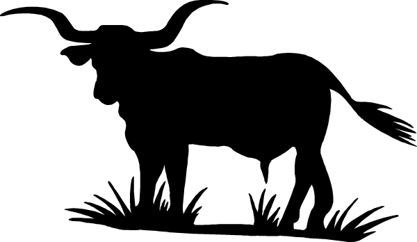 Clip Black And White Longhorn Silhouette Clipart - Cafepress Texas Longhorn Silhouette Cap (600x348), Png Download