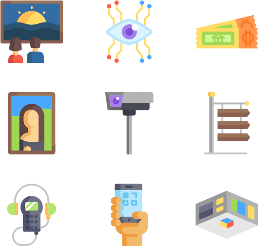 Museum 50 Icons - Art Gallery Vector Png (600x564), Png Download