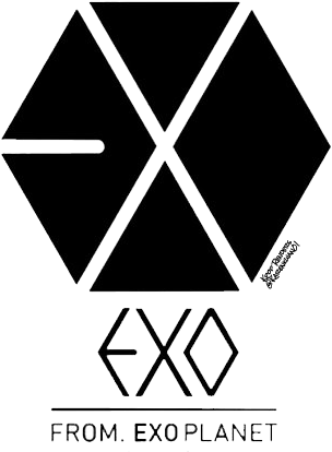 Kpop Logos, Exo Stickers, Label Stickers, Exo Exo, - Logo Exo From Exo Planet (346x453), Png Download