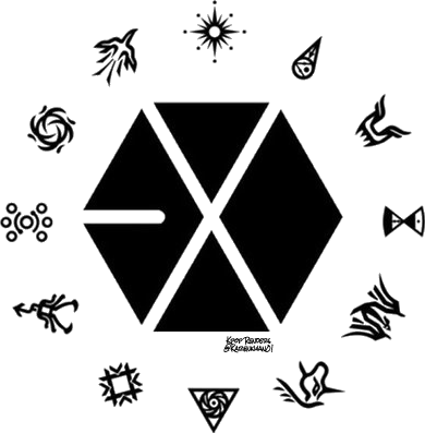 Exo Kokobop, Exo Chen, Luhan, Polyvore, Names, Logos, - Exo Kpop Logo Png (390x397), Png Download