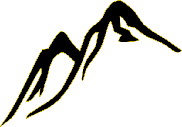 Mountain Outline - Outline Of A Mountain (600x419), Png Download