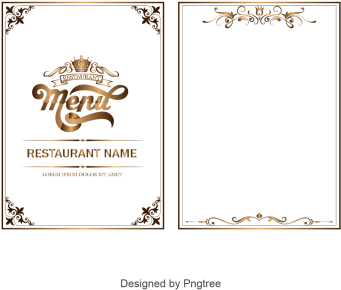 Golden Retro Tall Menu Border, Menu Border, Border, - Border Menu Png (360x360), Png Download