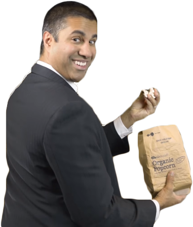 Copy Discord Cmd - Ajit Pai Eating Popcorn (854x480), Png Download