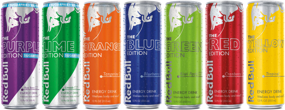 Red Bull Editions - Red Bull All Flavors (1024x417), Png Download