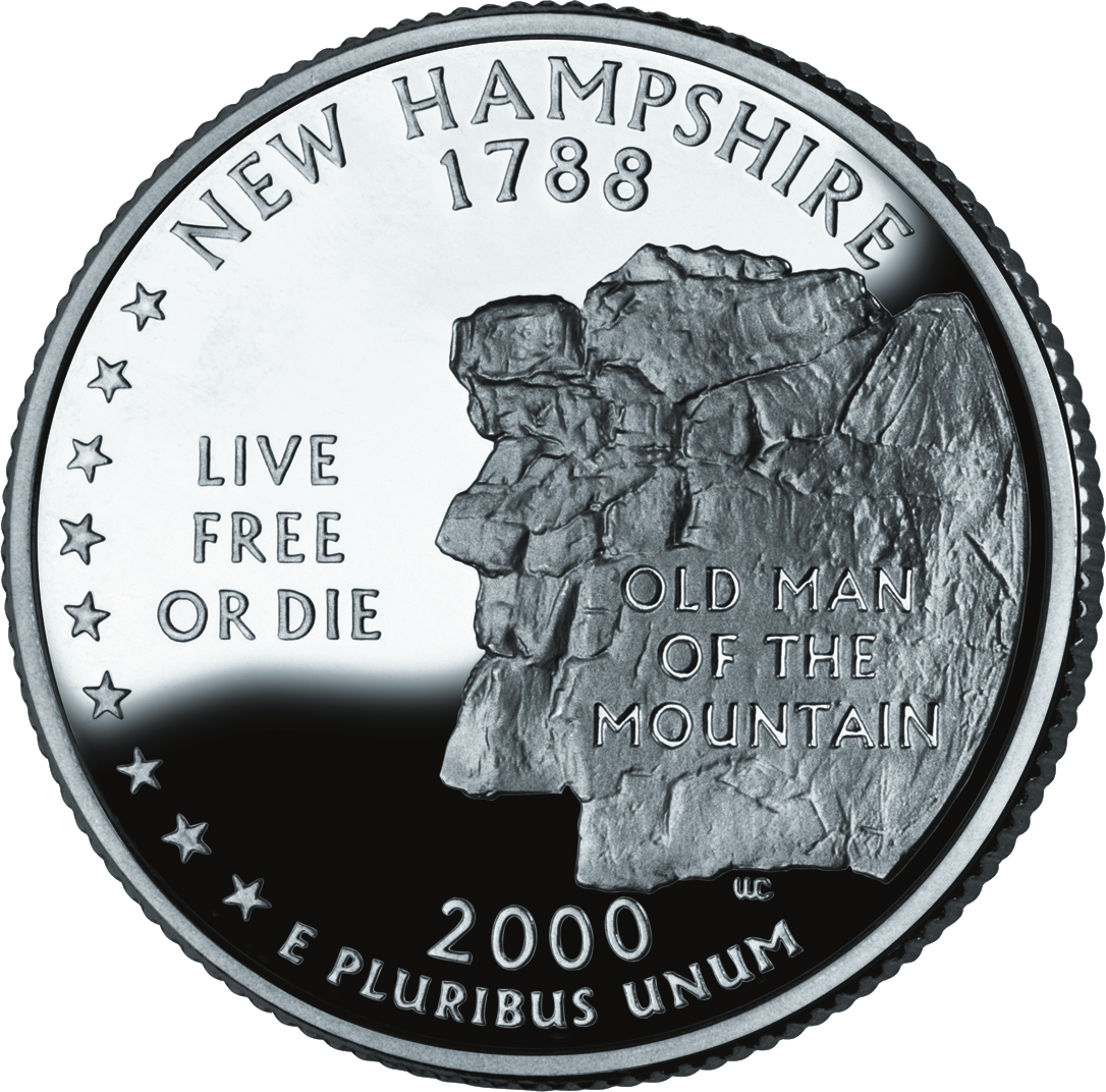 2000 Nh Proof - Quarter Dollar New Hampshire (1086x1072), Png Download