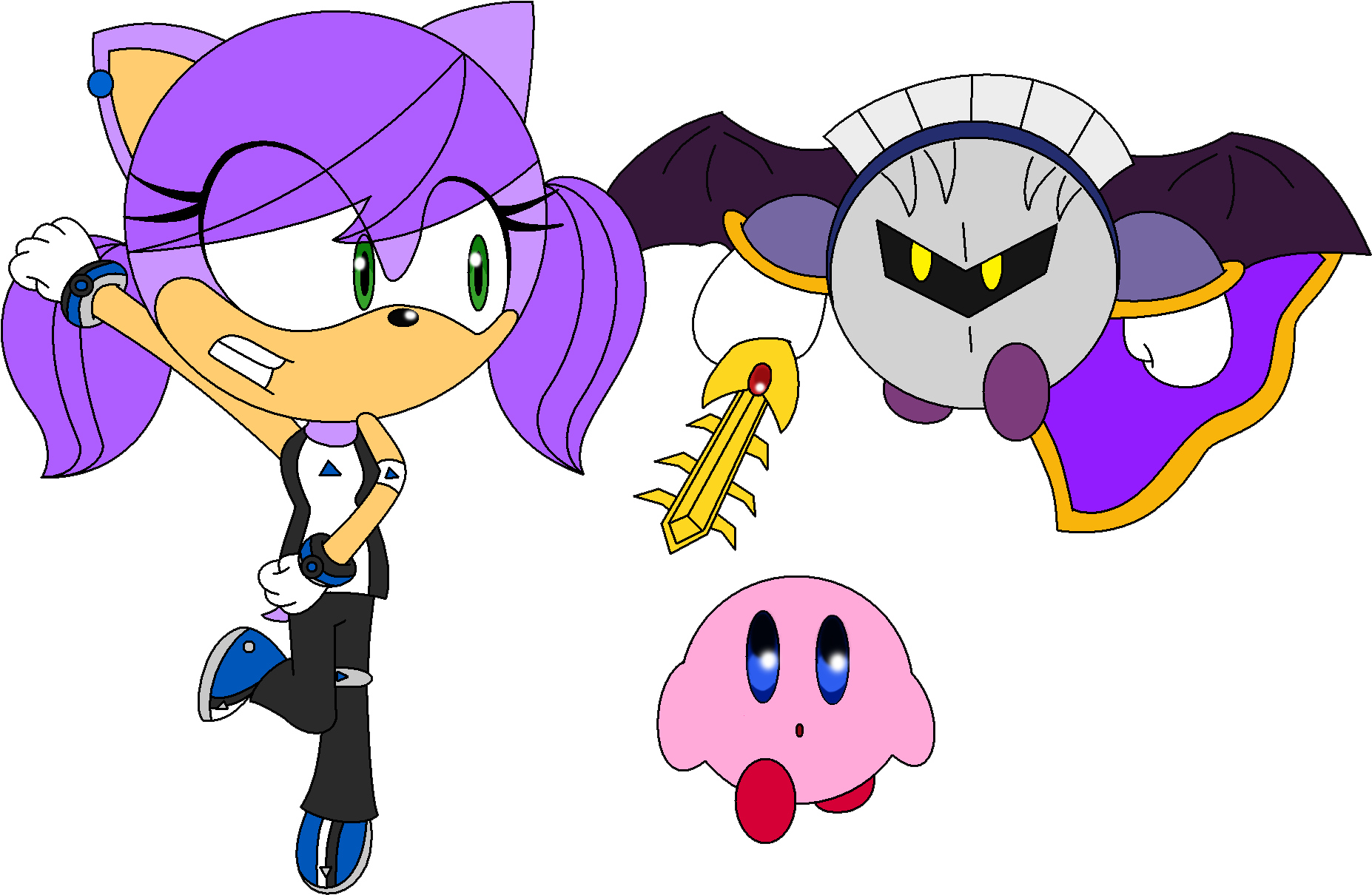Sam, Kirby & Meta Knight (1890x1287), Png Download