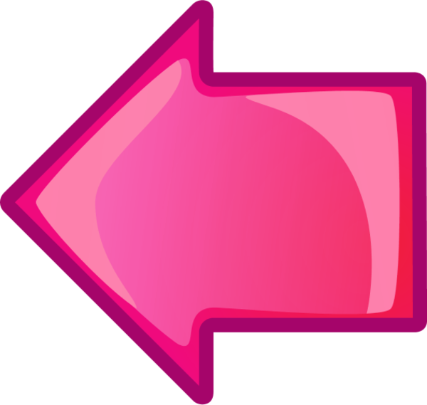 Arrow Left Red Png Transparent - Pink Arrow To The Left (600x569), Png Download