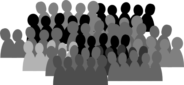Audience Clipart Transparent - Clip Art Crowd (600x279), Png Download