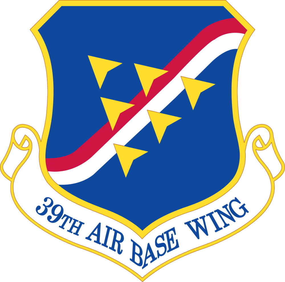 Arms Of 39th Air Base Wing, Us Air Force - Space Wing (350x345), Png Download