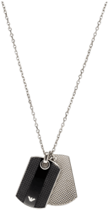 Emporio Armani Gents Steel And Onyx Dog Tag Necklace - Candle (350x350), Png Download