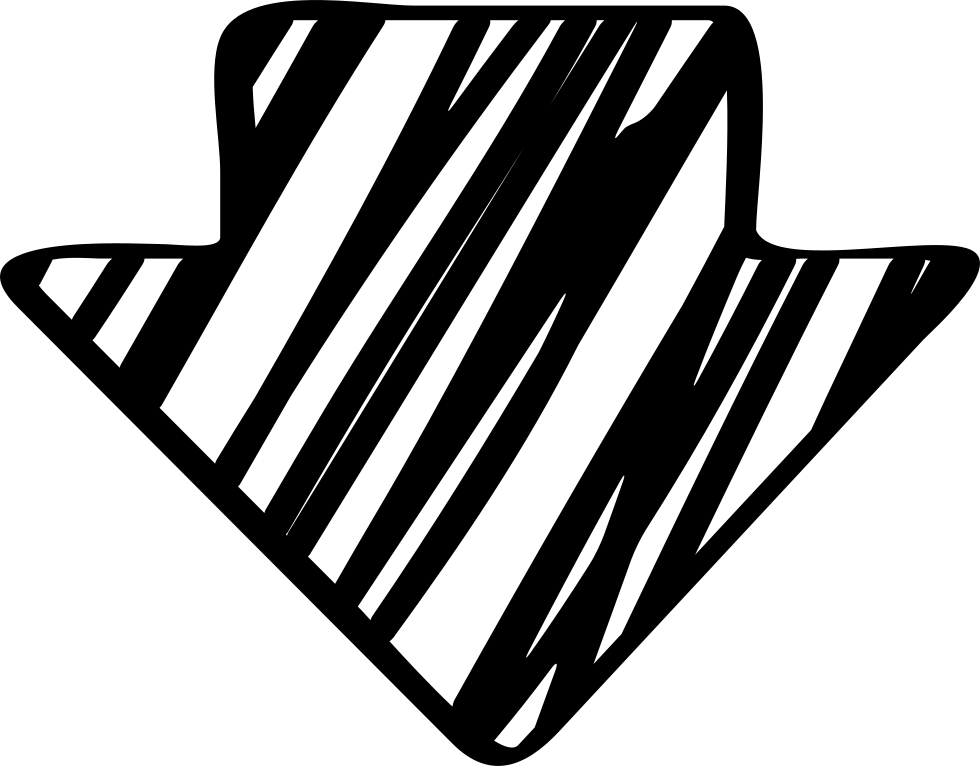 Sketched Arrow Pointing Down - Arrow Down Sketch (980x766), Png Download