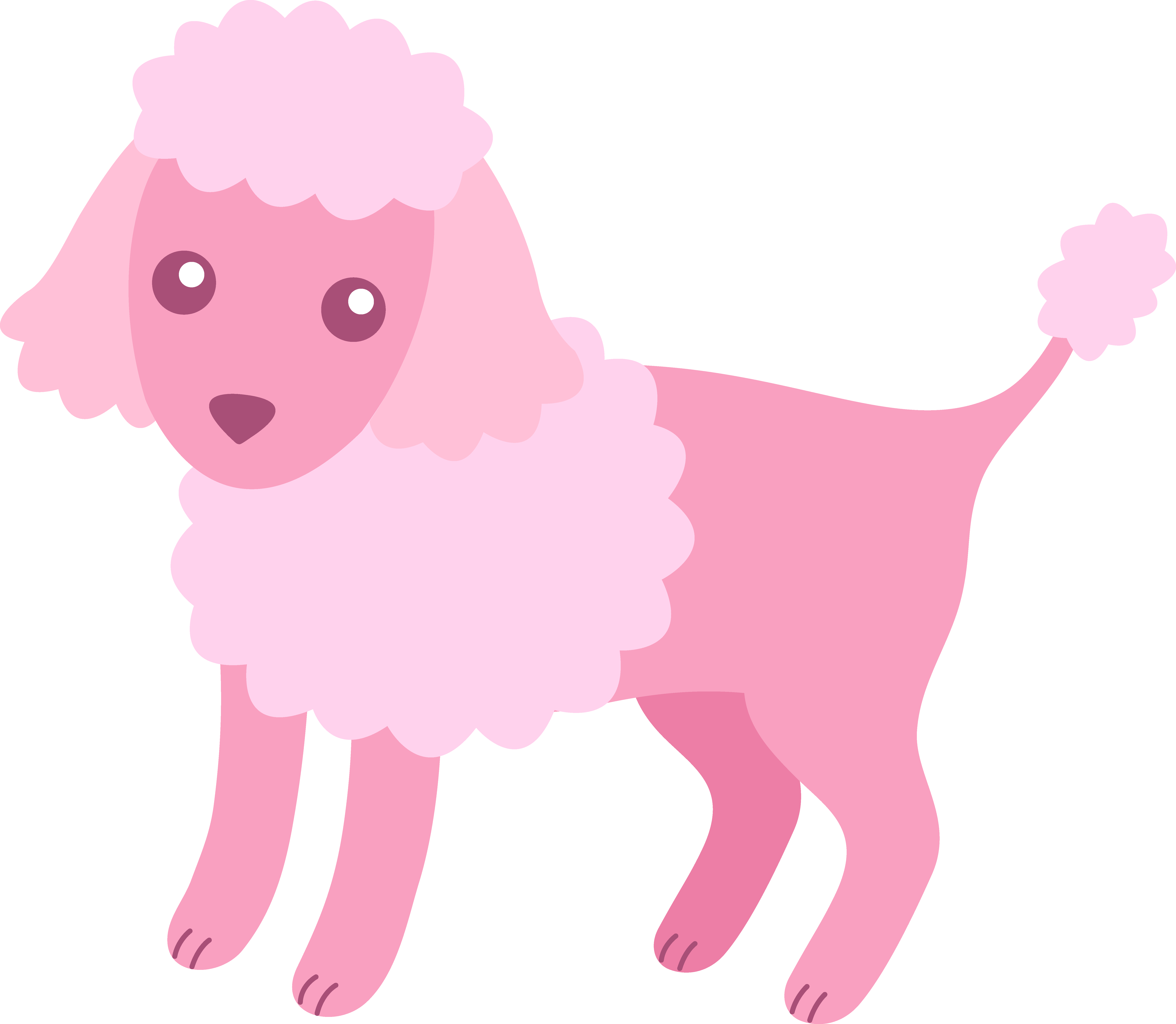 Pink Dog Tags Clip Art - Poodles Clipart Png (6798x5919), Png Download