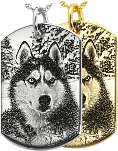Dog Tag Engraved With Custom Photo Of Your Pet - B&b Dog Tag Actual Pawprint Jewelry (500x500), Png Download