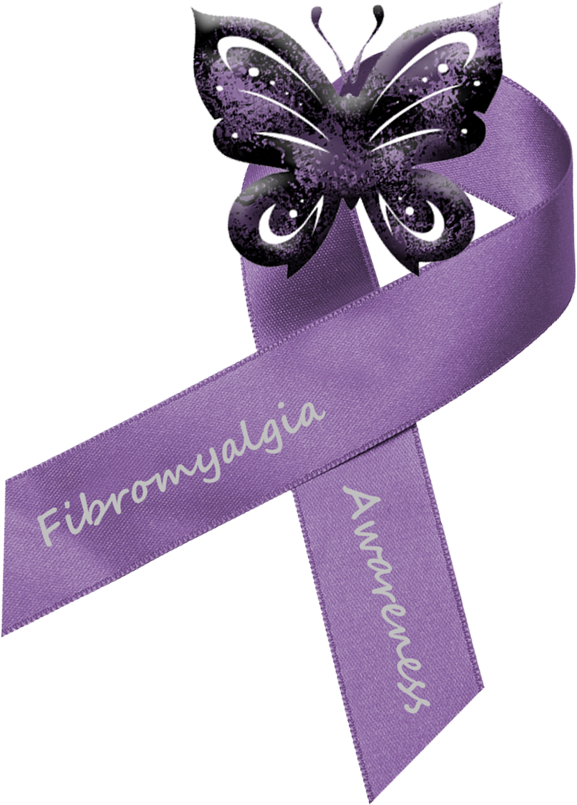 Not The Ribbon, But I Like The Butterfly - Purple Fibromyalgia (1147x1600), Png Download