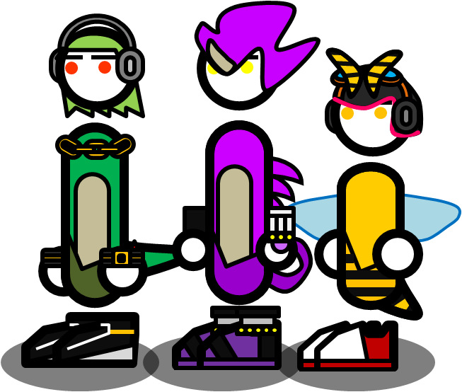 Vector Espio Charmy Thive By Aaron Autumrush - Espio Charmy And Vector (653x554), Png Download