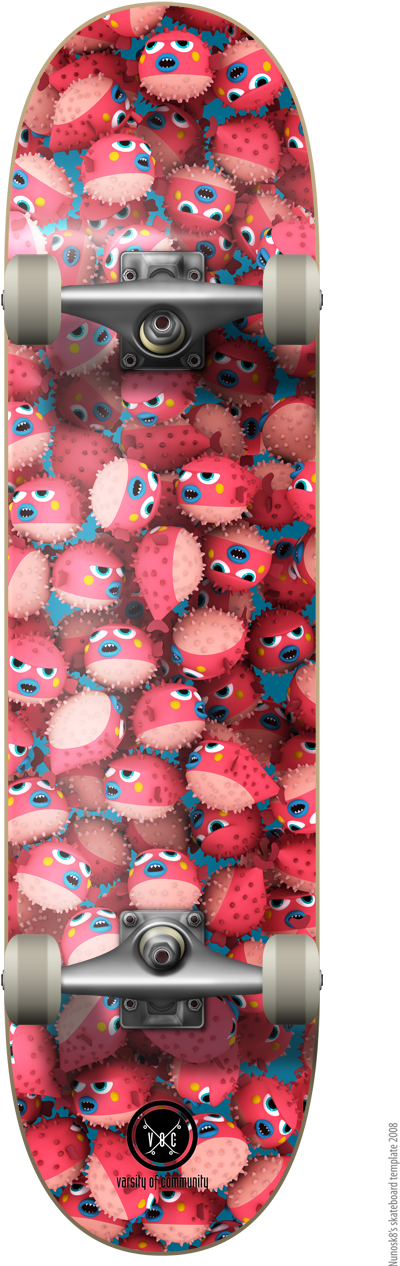 Fugu Skate Deck By Cesc Grané, Via Behance Skateboard - Skateboard (500x1353), Png Download